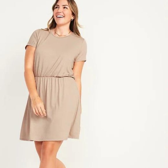 Old Navy Dresses & Skirts - Old Navy Waist-Defined Short-Sleeve Slub-Knit Mini Dress for Women New